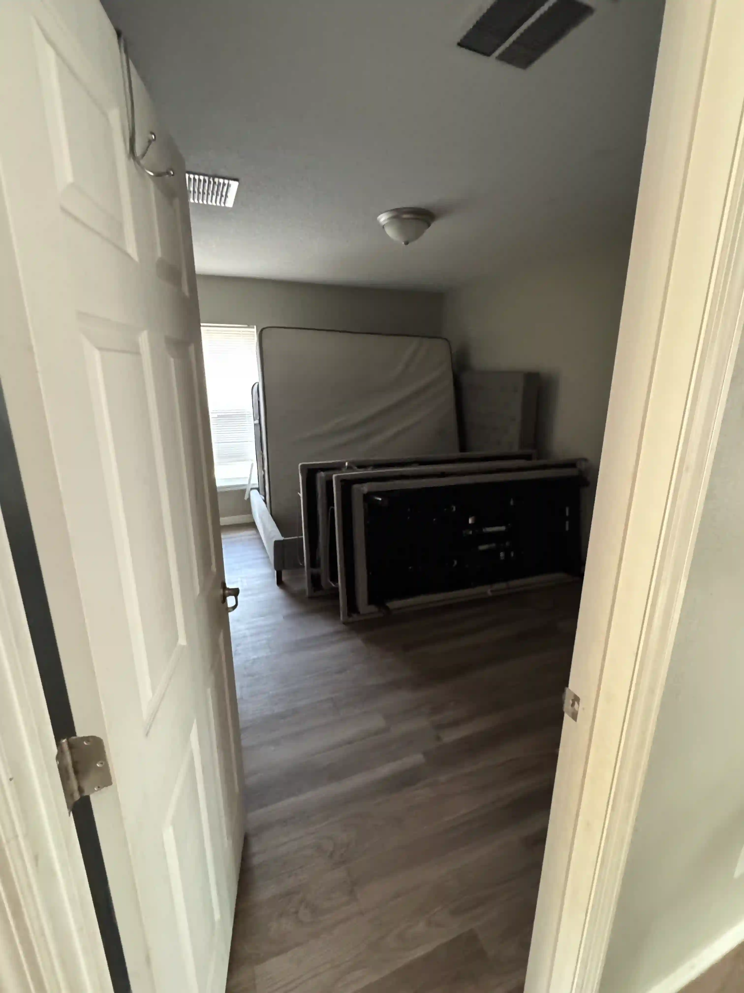 Bedroom furniture disassembled vacant unit