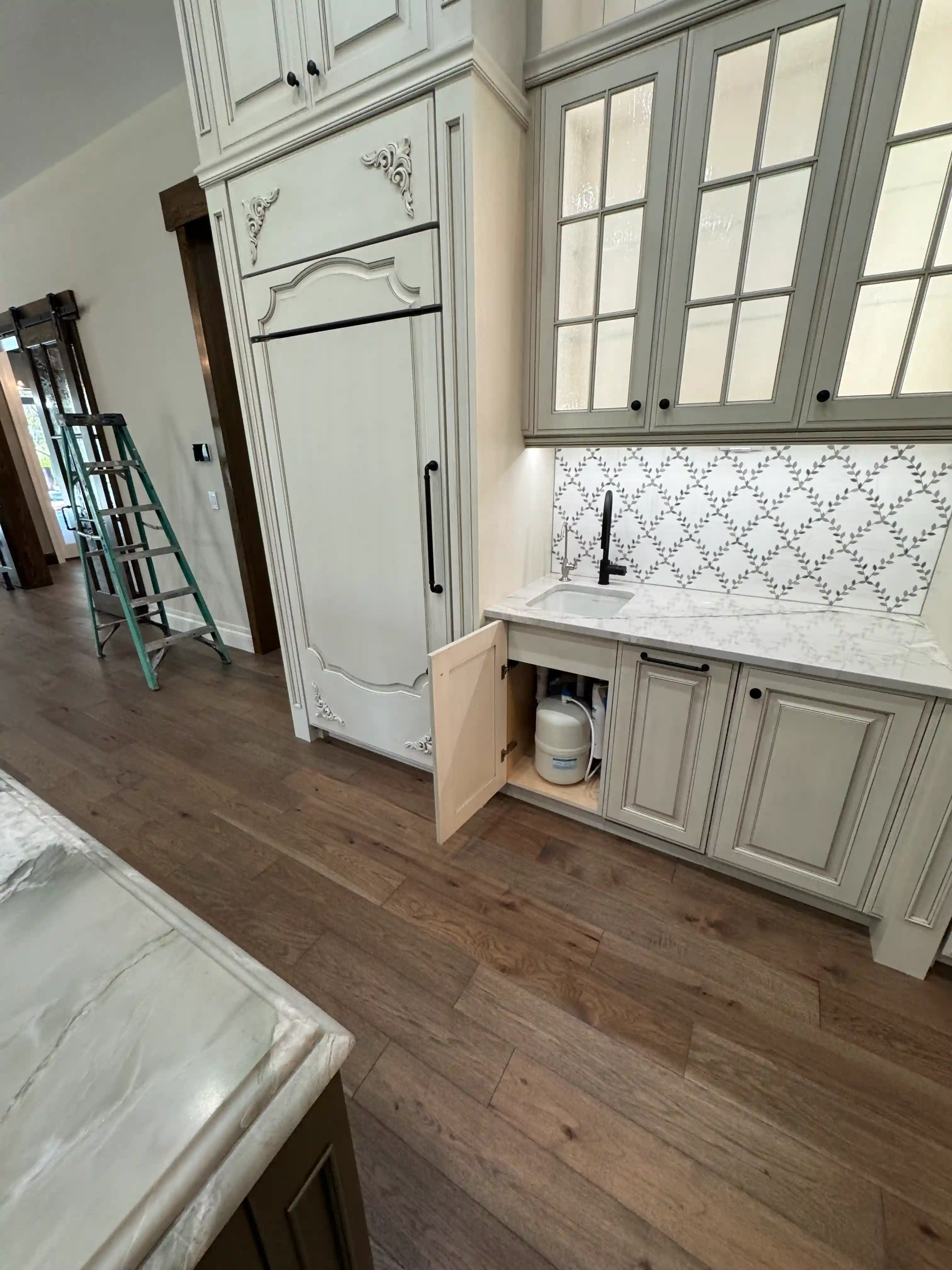 Butlers pantry wet bar cabinetry finished