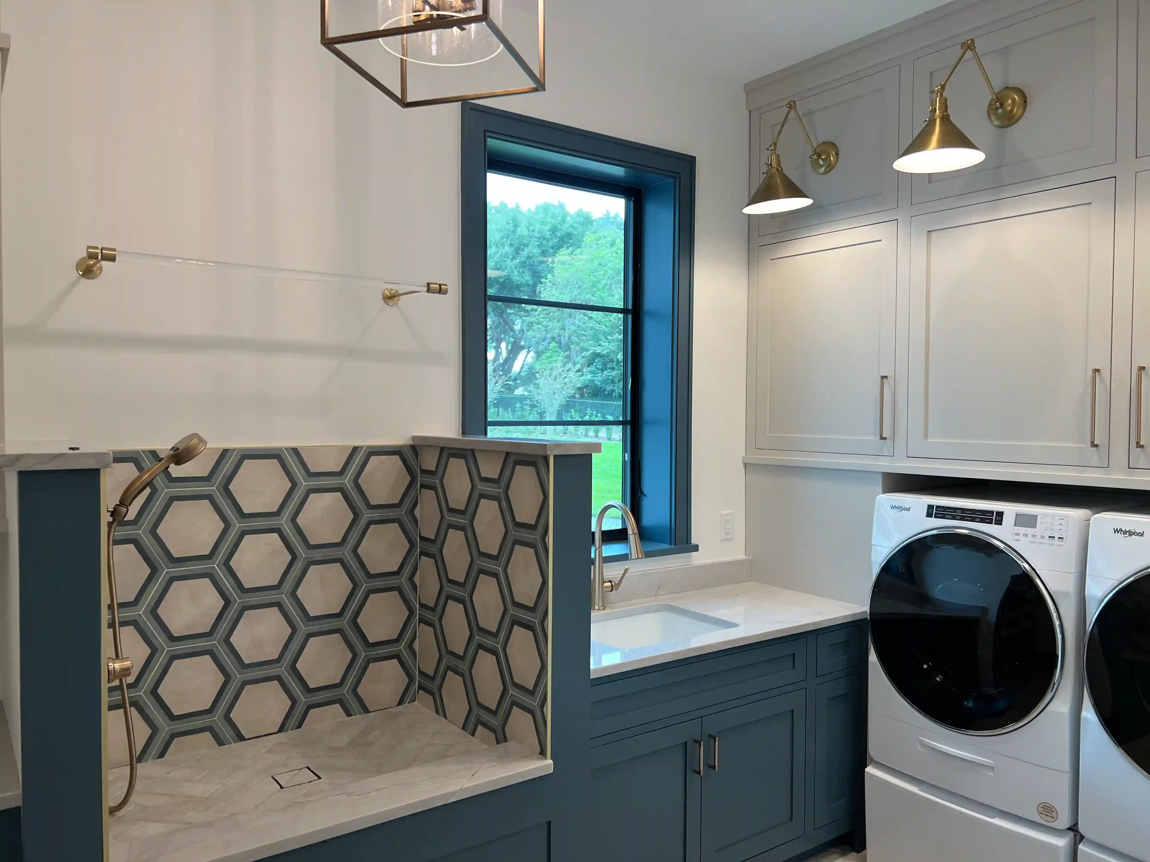 Laundry room dog wash station finished