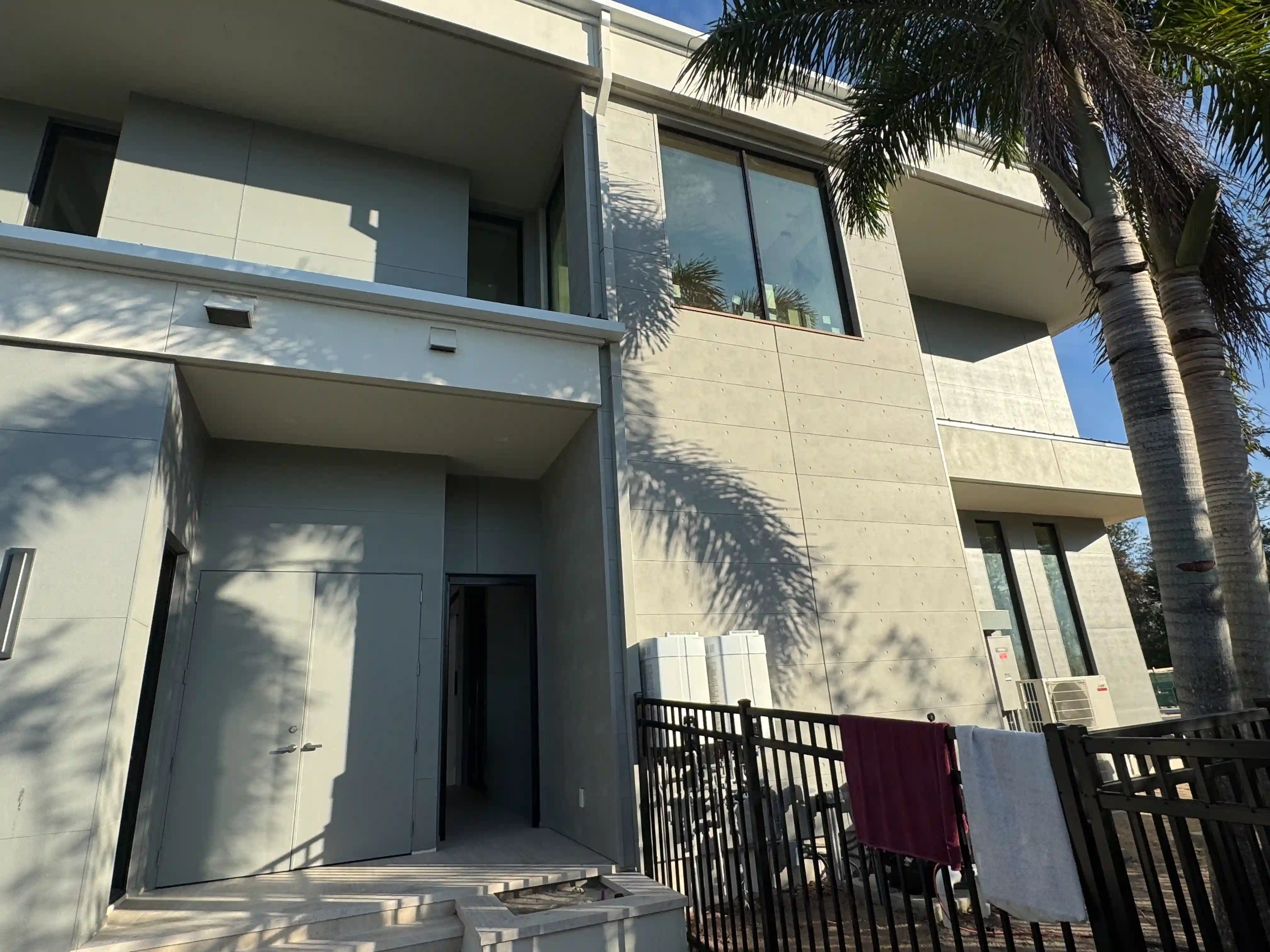 Modern home exterior side entrance