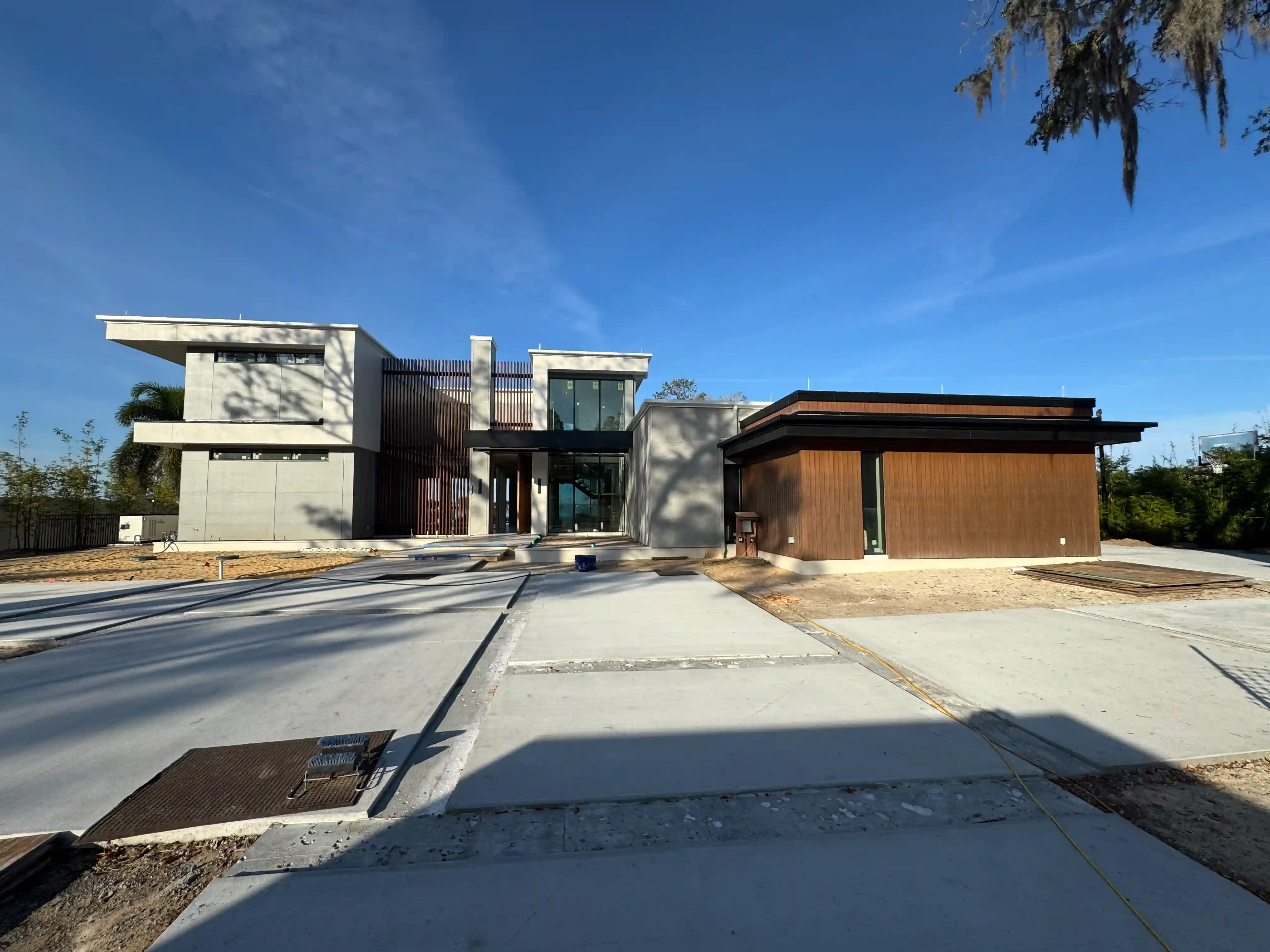 Modern home front exterior construction