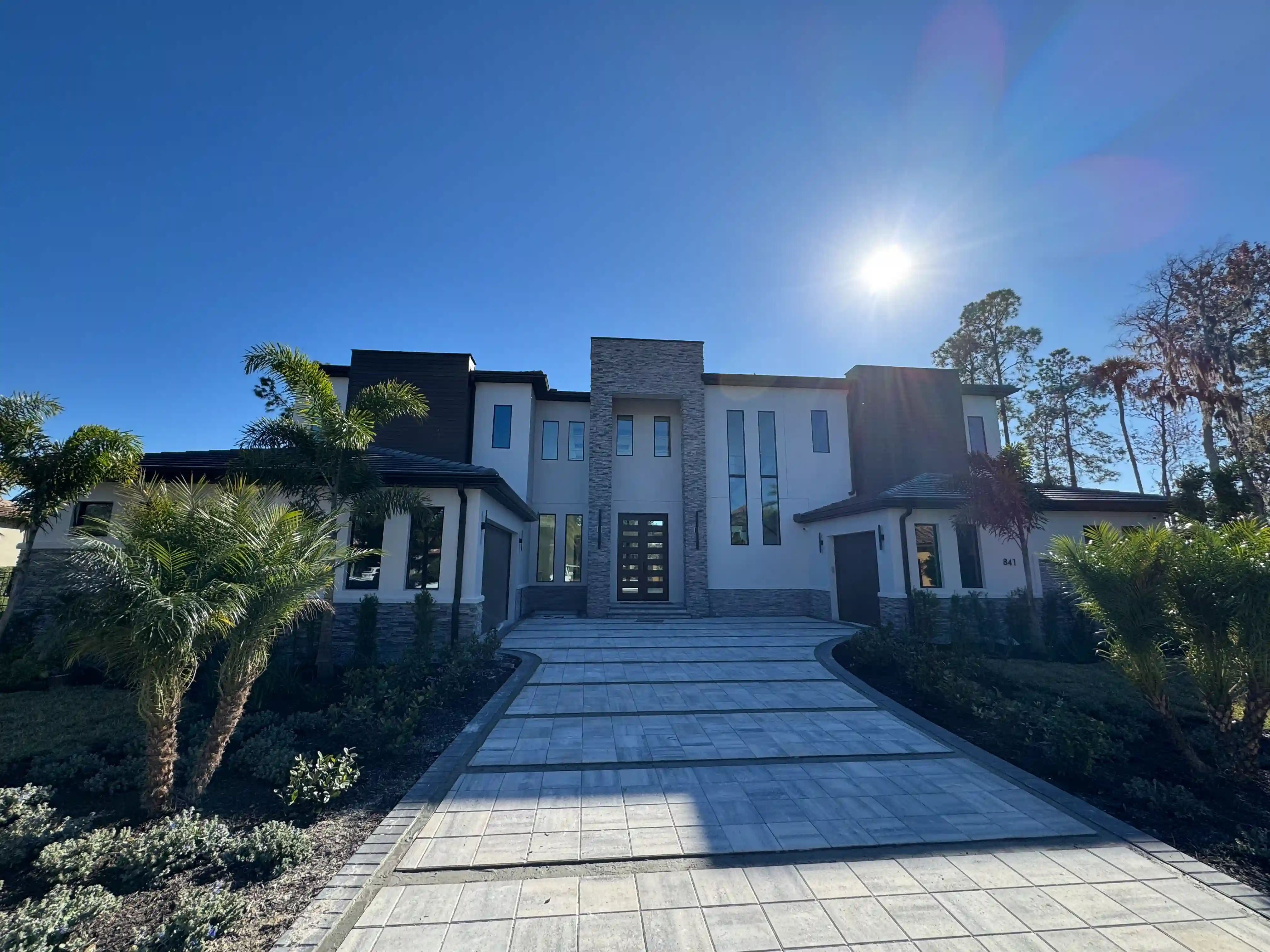 Modern luxury home front entrance