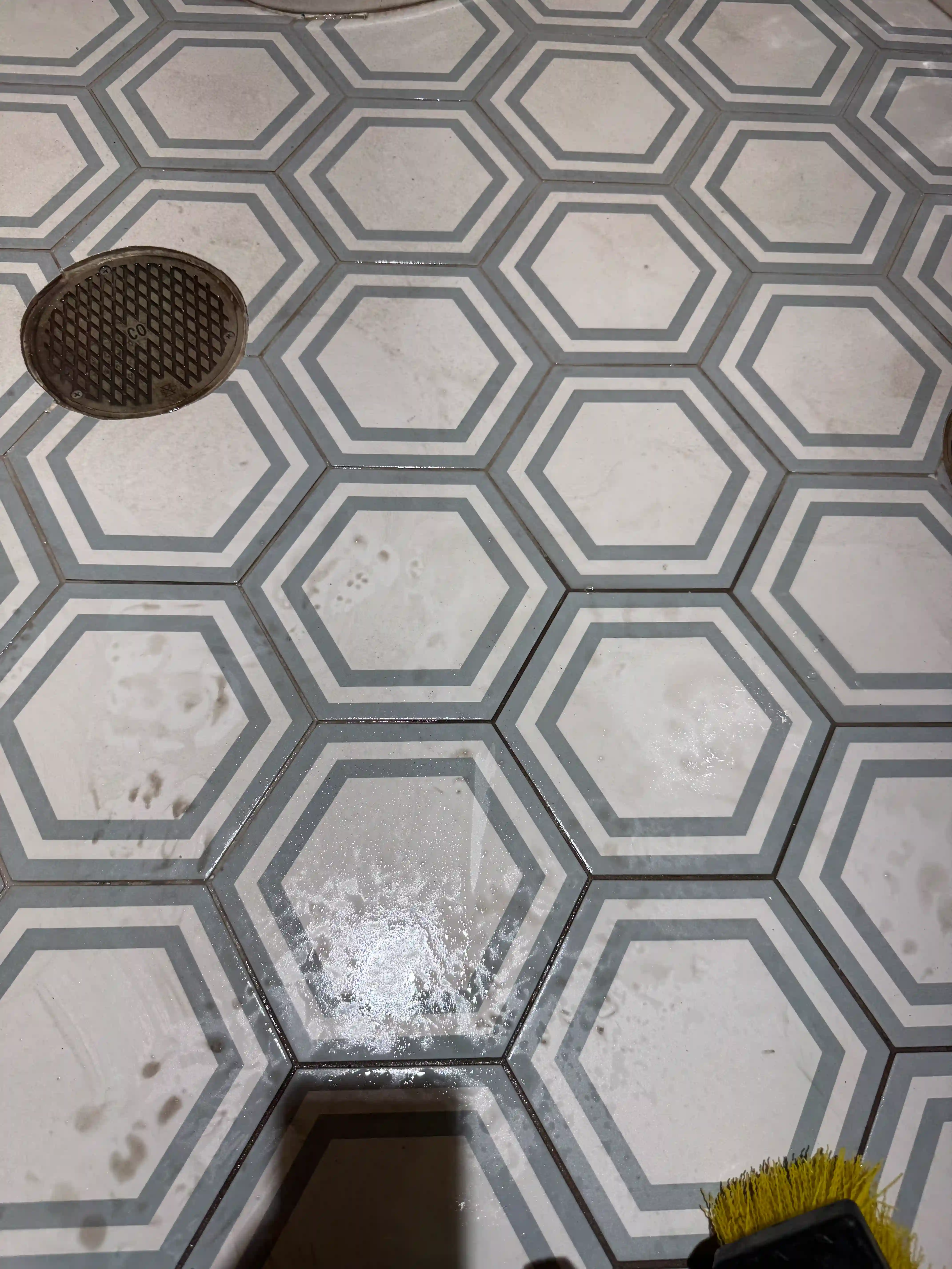 Tile floor drain detail inspection