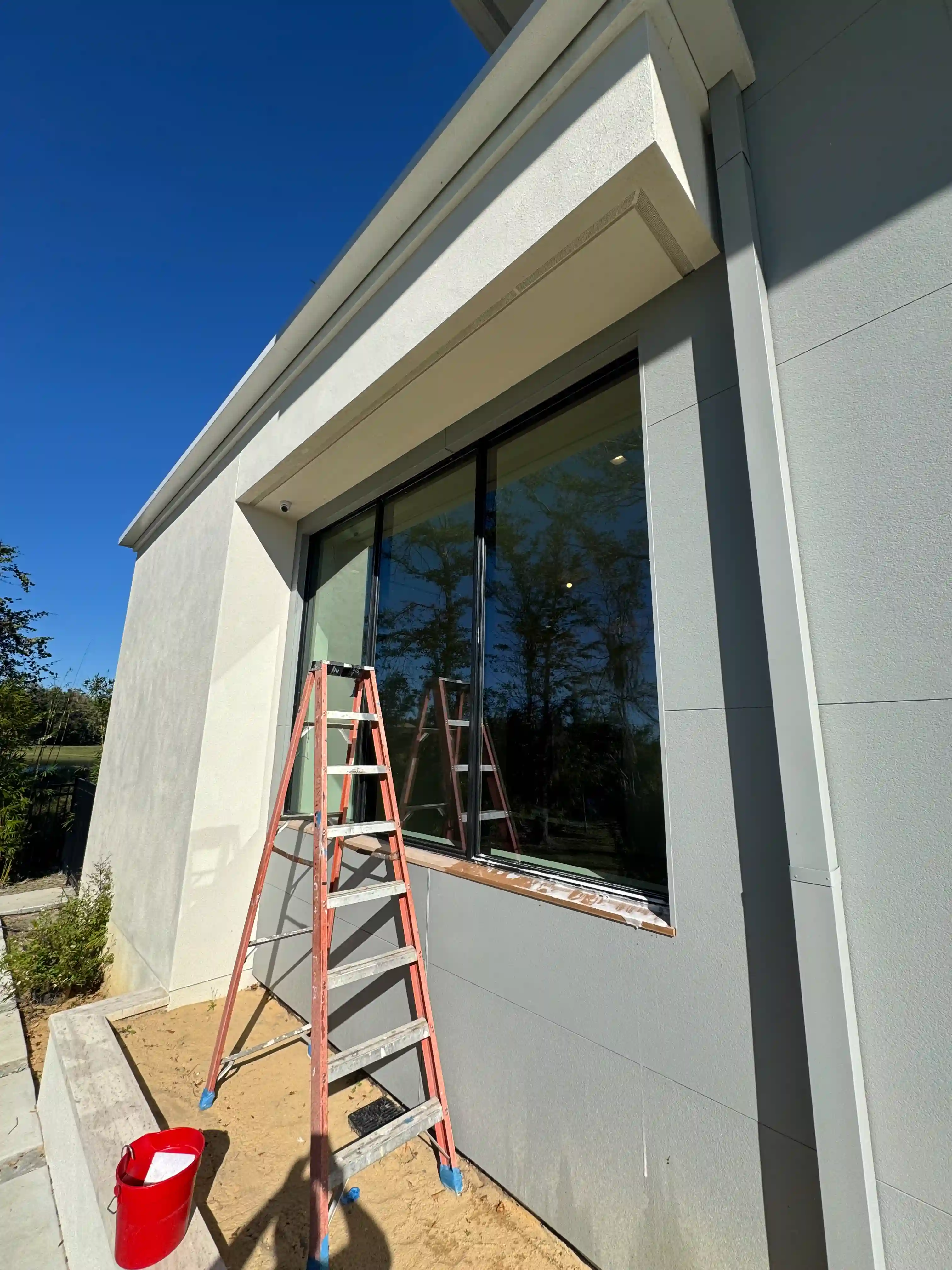 Window installation lake view