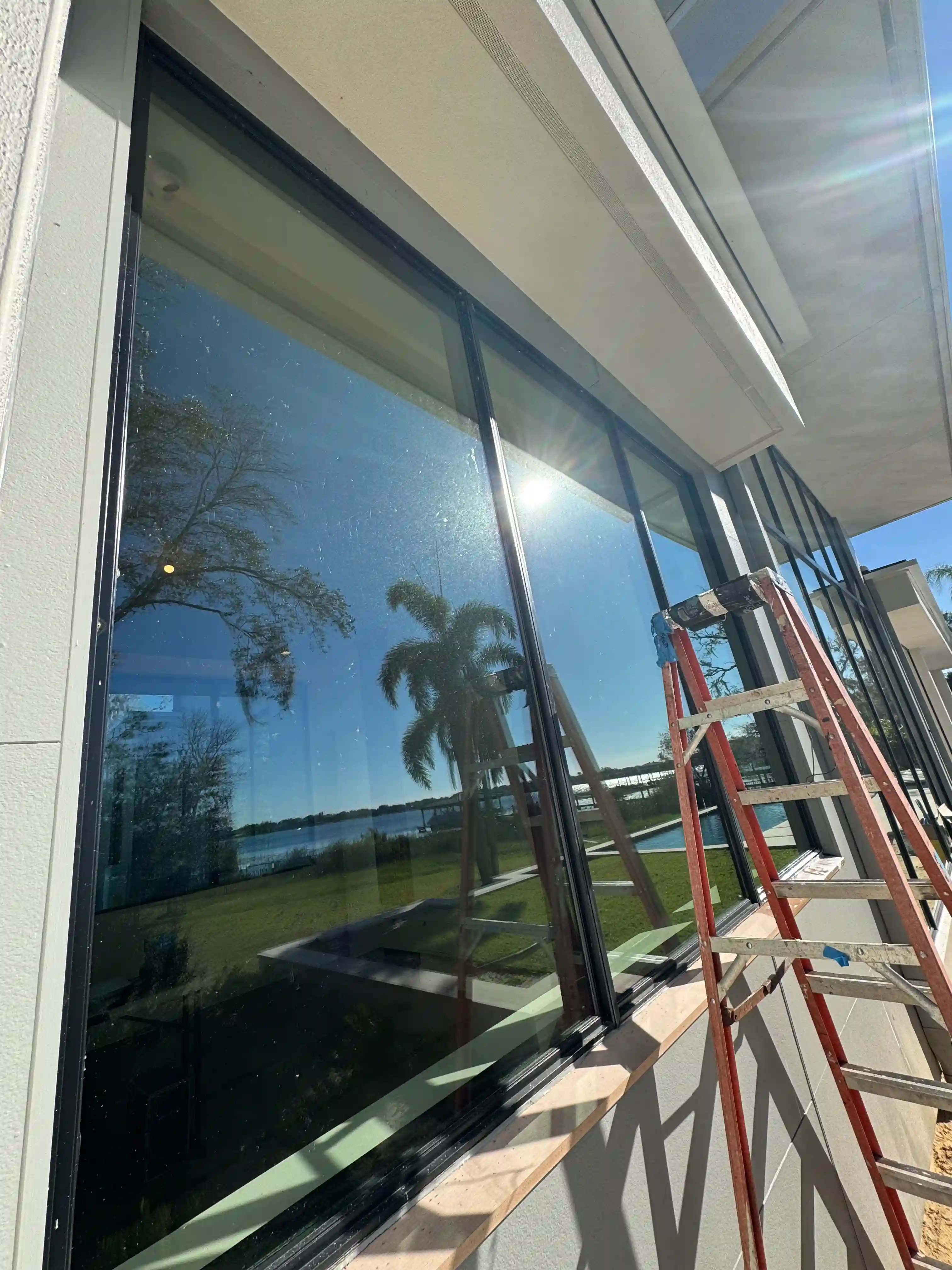 Window installation lake view