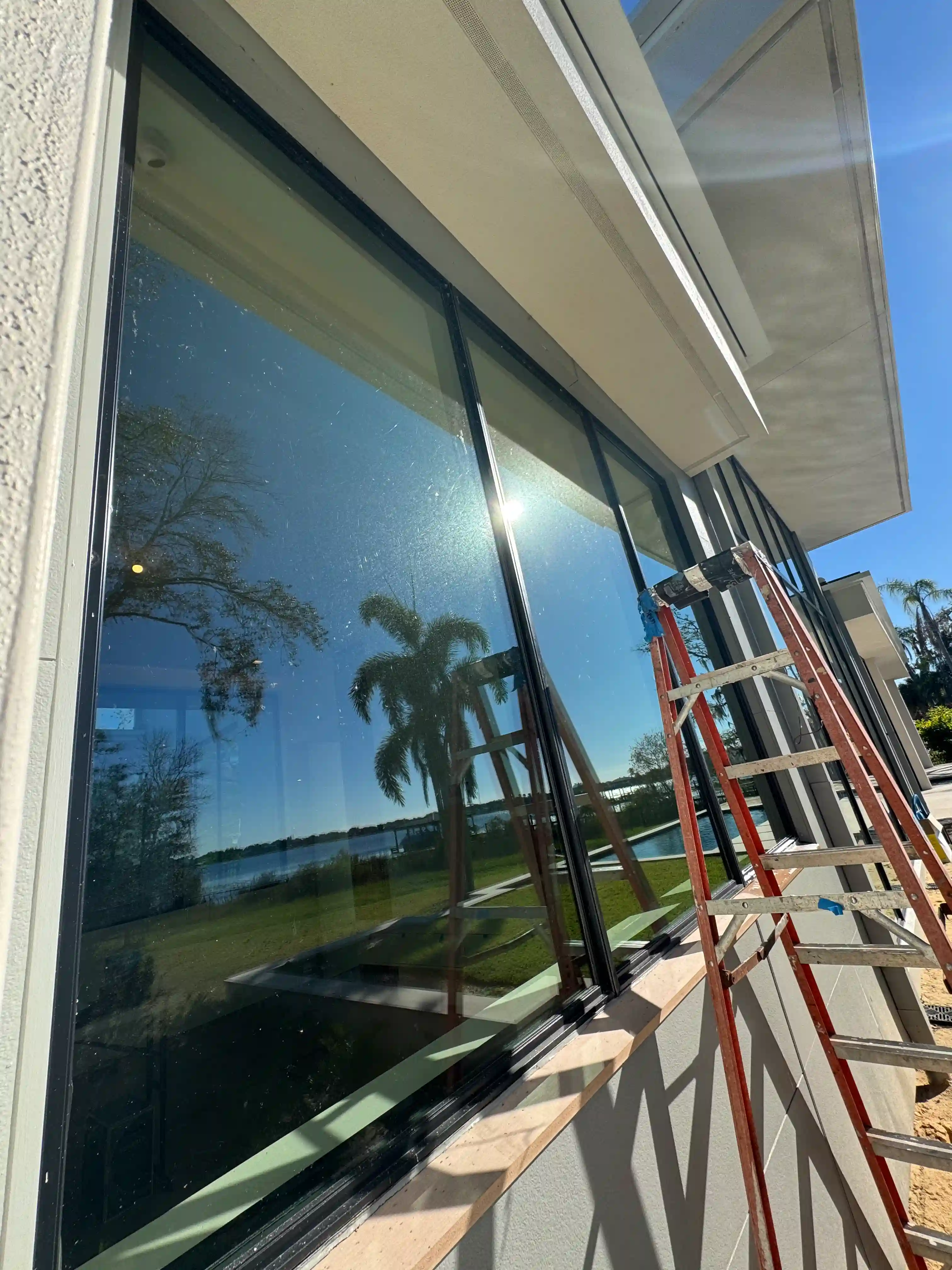 Window installation lake view